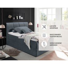 Polsterbett >Granada< 140x200 cm Liegefläche, in anthrazit - 140x120x210 (BxHxT)