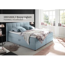 Polsterbett >Granada< Liegefläche 180x200 cm, in pastellblau - 200x120x210 (BxHxT)