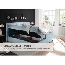Polsterbett >Granada< Liegefläche 180x200 cm, in pastellblau - 200x120x210 (BxHxT)