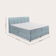 Polsterbett >Granada< Liegefläche 180x200 cm, in pastellblau - 200x120x210 (BxHxT)