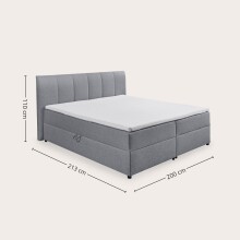 Polsterbett >Granada< Liegefläche 180x200 cm, in grau - 200x120x210cm (BxHxT)