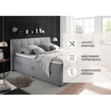 Polsterbett >Granada< Liegefläche 180x200 cm, in grau - 200x120x210cm (BxHxT)