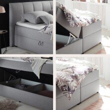 Polsterbett >Granada< Liegefläche 180x200 cm, in grau - 200x120x210cm (BxHxT)