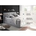 Polsterbett >Granada< Liegefläche 180x200 cm, in grau - 200x120x210cm (BxHxT)
