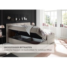 Polsterbett >Granada< Liegefläche 180x200 cm, in hellbraun - 200x120x210 (BxHxT)