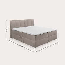 Polsterbett >Granada< Liegefläche 180x200 cm, in hellbraun - 200x120x210 (BxHxT)