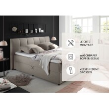 Polsterbett >Granada< Liegefläche 180x200 cm, in hellbraun - 200x120x210 (BxHxT)