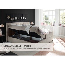 Polsterbett >Granada< Liegefläche 180x200 cm, in hellbraun - 200x120x210 (BxHxT)