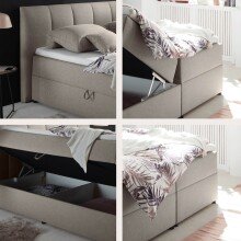 Polsterbett >Granada< Liegefläche 180x200 cm, in hellbraun - 200x120x210 (BxHxT)