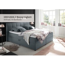 Polsterbett >Granada< Liegefläche 180x200 cm, in anthrazit - 200x120x210 (BxHxT)