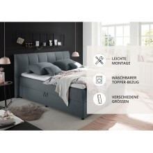 Polsterbett >Granada< Liegefläche 180x200 cm, in anthrazit - 200x120x210 (BxHxT)