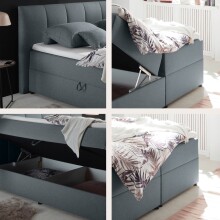 Polsterbett >Granada< Liegefläche 180x200 cm, in anthrazit - 200x120x210 (BxHxT)