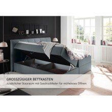Polsterbett >Granada< Liegefläche 180x200 cm, in anthrazit - 200x120x210 (BxHxT)