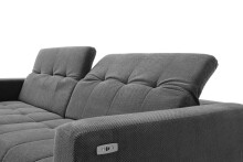 Polstergarnitur >Luddi< Sitz + Kopfteilverstellung, dunkelgrau  - 286x80x203cm (BxHxT)