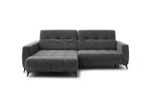 Polstergarnitur >Luddi< Sitz + Kopfteilverstellung, dunkelgrau  - 286x80x203cm (BxHxT)