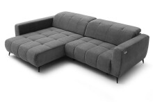 Polstergarnitur >Luddi< Sitz + Kopfteilverstellung, dunkelgrau  - 286x80x203cm (BxHxT)