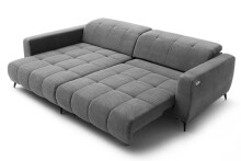 Polstergarnitur >Luddi< Sitz + Kopfteilverstellung, dunkelgrau  - 286x80x203cm (BxHxT)