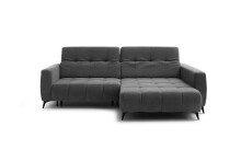 Polstergarnitur >Luddi< Sitz + Kopfteilverstellung, dunkelgrau - 286x80x203cm (BxHxT)