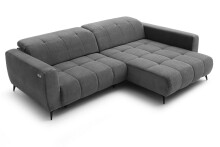 Polstergarnitur >Luddi< Sitz + Kopfteilverstellung, dunkelgrau - 286x80x203cm (BxHxT)