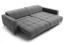 Polstergarnitur >Luddi< Sitz + Kopfteilverstellung, dunkelgrau - 286x80x203cm (BxHxT)
