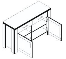 Sideboard >Lupo< in Sanremo Dekor, Holzwerkstoff - 127x89x42cm (BxHxT)