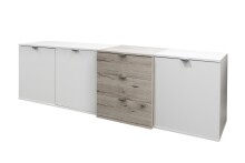 Lowboard >Rocco< in weiß matt / sandeiche -...