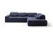 Polstergarnitur >Donaugh< 5 verstellbare Kopfteile, in blau-schwarz - 323x76x231 (BxHxT)