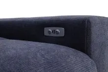 Polstergarnitur >Donaugh< Sitztiefen + Kopfteilverstellungen, blau-schwarz - 323x76x231 (BxHxT)