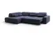 Polstergarnitur >Donaugh< Sitztiefen + Kopfteilverstellungen, blau-schwarz - 323x76x231 (BxHxT)