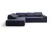 Polstergarnitur >Donaugh< Sitztiefen + Kopfteilverstellungen, blau-schwarz - 323x76x231 (BxHxT)