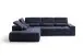 Polstergarnitur >Donaugh< Sitztiefen + Kopfteilverstellungen, blau-schwarz - 323x76x231 (BxHxT)