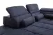 Polstergarnitur >Donaugh< Sitztiefen + Kopfteilverstellungen, blau-schwarz - 323x76x231 (BxHxT)