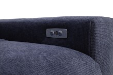 Polstergarnitur >Donaugh< inkl. aller Funktionen, in blau-schwarz - 323x76x231 (BxHxT)