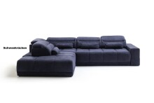 Polstergarnitur >Donaugh< inkl. aller Funktionen, in blau-schwarz - 323x76x231 (BxHxT)