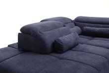 Polstergarnitur >Donaugh< inkl. aller Funktionen, in blau-schwarz - 323x76x231 (BxHxT)