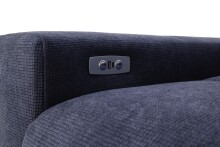 Polstergarnitur >Donaugh<  inkl. aller Funktionen, blau-schwarz - 323x76x231 (BxHxT)