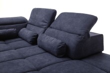 Polstergarnitur >Donaugh<  5 verstellbare Kopfteile, in silbergrau - 323x76x231 (BxHxT)