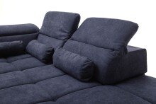 Polstergarnitur >Donaugh< Sitztiefen + Kopfteilverstellungen, silbergrau - 323x76x231 (BxHxT)