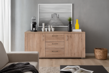 Sideboard >Montreal< 2 Türen, 3 Schübe, in sanremo hell - 192x87x45 (BxHxT)