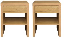 Nachtkommode >Five< (2er-Set) in Eiche sanremo hell...