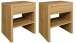 Nachtkommode >Five< (2er-Set) in Eiche sanremo hell - 44x52x36 (BxHxT)