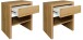 Nachtkommode >Five< (2er-Set) in Eiche sanremo hell - 44x52x36 (BxHxT)