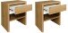 Nachtkommode >Five< (2er-Set) in Eiche sanremo hell - 44x52x36 (BxHxT)