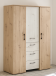Drehtürenschrank >Micha< in asteiche / artisan weiss - 127x186x54 (BxHxT)