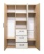 Drehtürenschrank >Micha< in asteiche / artisan weiss - 127x186x54 (BxHxT)