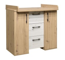 Wickelkommode >Micha< in asteiche Dekor / artisan...