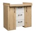 Wickelkommode >Micha< in asteiche Dekor / artisan weiß - 97x92x48 (BxHxT)