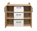 Wickelkommode >Micha< in asteiche Dekor / artisan weiß - 97x92x48 (BxHxT)
