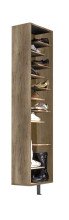 Schuhschrank >Woody< drehbar, wildeiche trüffel / Spiegel - 45x176x25 (BxHxT)