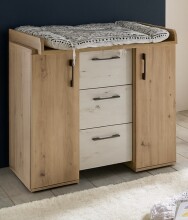 Babymöbel-Set >Micha< (2-teilig) in asteiche / artisan weiß - 127x186x54 (BxHxT)